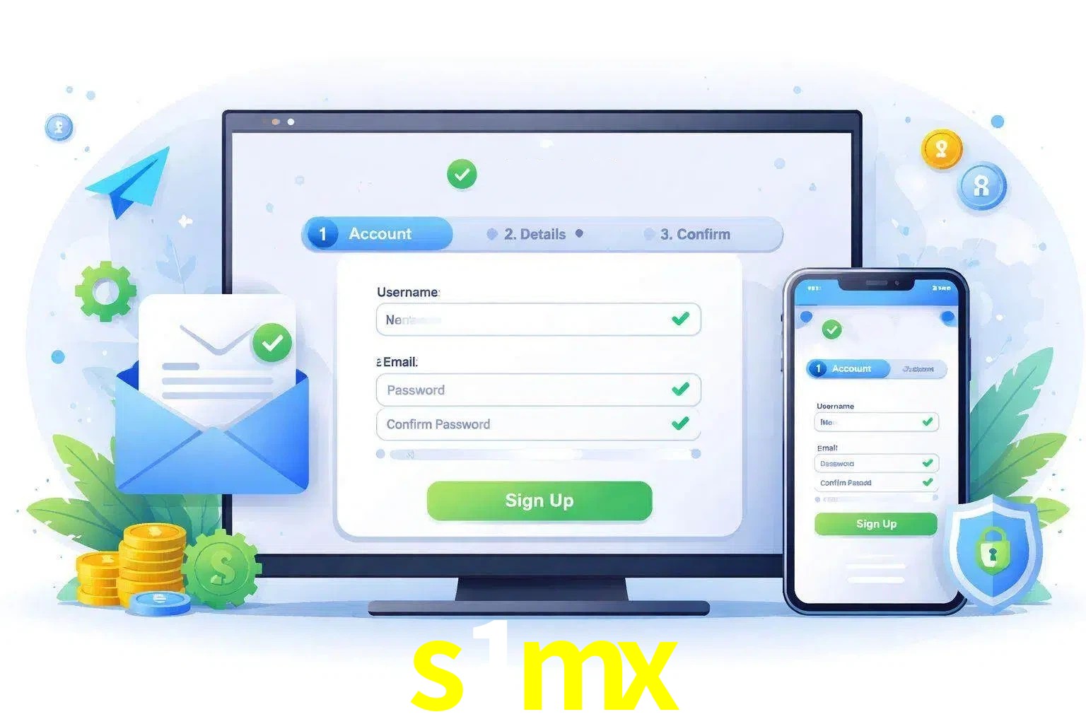Registro de nuevo usuario y configuración de cuenta s1mx